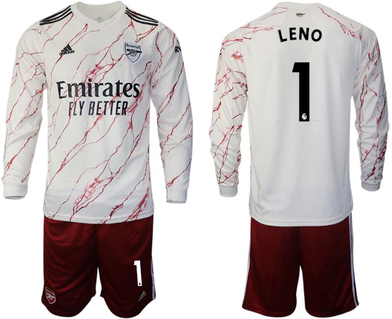Men 2020-2021 club Arsenal away long sleeve #1 white Soccer Jerseys